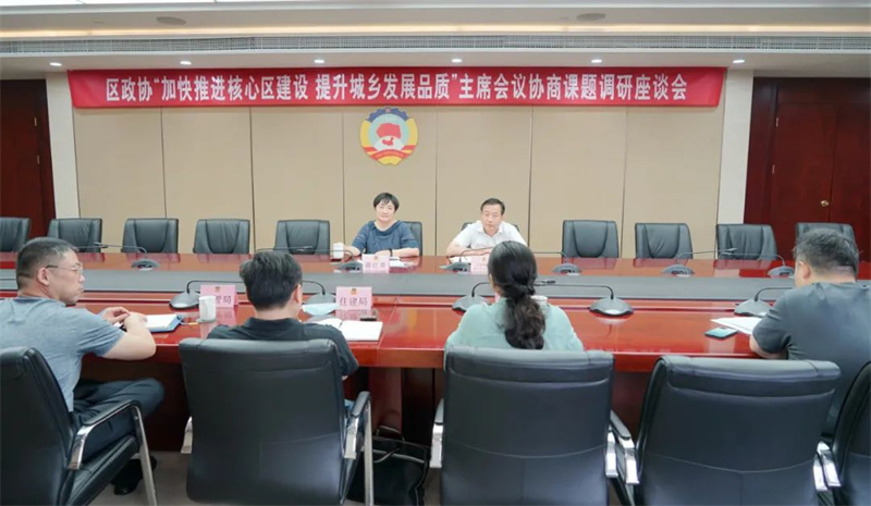 加快推进核心区建设，提升城乡发展品质！区政协召开主席会议协商课题调研座谈会